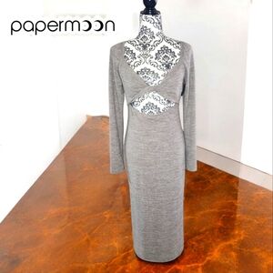 🆕️ PAPERMOON Tan Cut Out Long Sleeve Dress - Large (Fits Smaller)